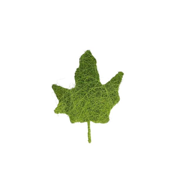 MATERIALS FOR CRAFT AND DECORATION - COCONUT GRASS FIGURES - LEAF 03 - 15x19x0.5cm - GREEN-GREEN (LIGHT) - PACKAGE 6pcs.