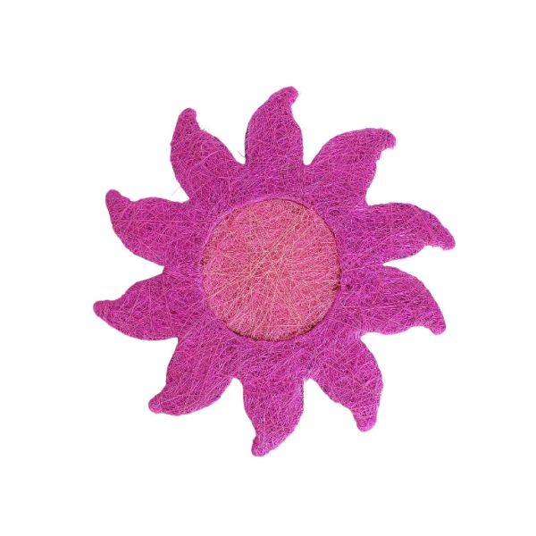 MATERIALS FOR CRAFT AND DECORATION - COCONUT GRASS FIGURES - SUN 01 - 25x25x0.5cm - CYCLAMEN PINK-PINK (LIGHT) - PACKAGE 6pcs.