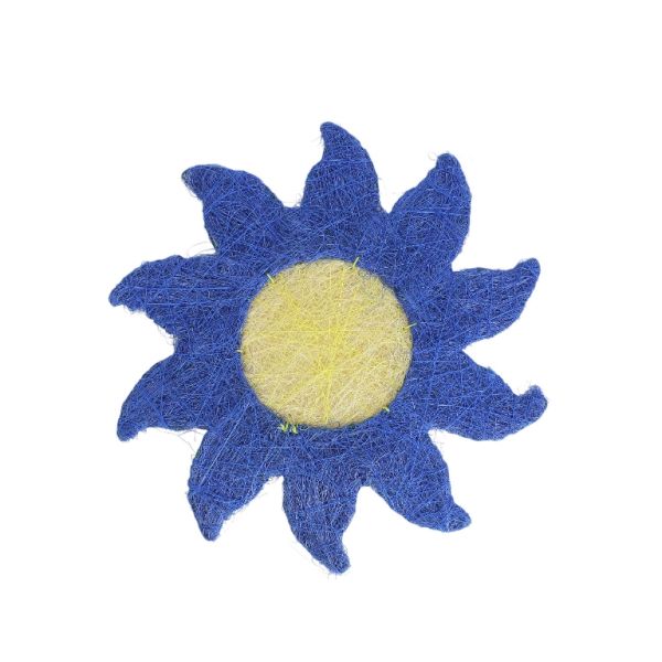 MATERIALS FOR CRAFT AND DECORATION - COCONUT GRASS FIGURES - SUN 01 - 25x25x0.5cm - BLUE (DARK)-YELLOW (LIGHT) - 1pc.