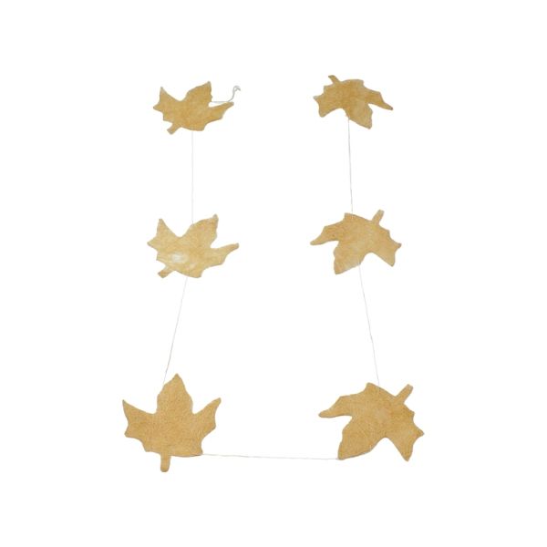 MATERIALS FOR CRAFT AND DECORATION - COCONUT GRASS FIGURES - LEAF 01 - GARLAND - 15x18x0.2cm - BEIGE (LIGHT)-ECRU - PACKAGE 3pcs.