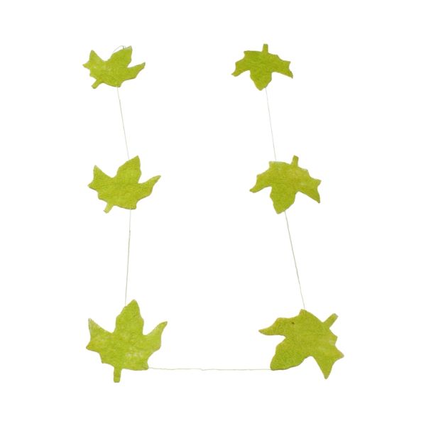 MATERIALS FOR CRAFT AND DECORATION - COCONUT GRASS FIGURES - LEAF 01 - GARLAND - 15x18x0.2cm - GREEN (LIGHT)-GREEN - PACKAGE 3pcs.