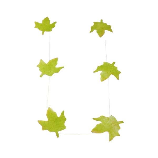 MATERIALS FOR CRAFT AND DECORATION - COCONUT GRASS FIGURES - LEAF 01 - GARLAND - 15x18x0.2cm - GREEN (LIGHT)-GREEN - SECOND-RATE - PACKAGE 3pcs.