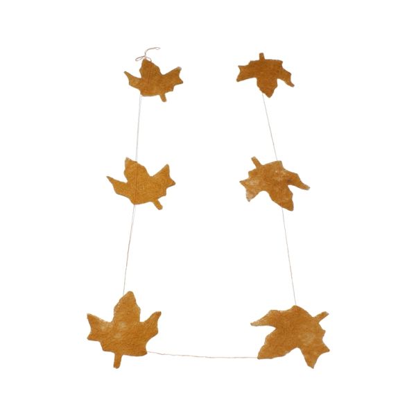 MATERIALS FOR CRAFT AND DECORATION - COCONUT GRASS FIGURES - LEAF 01 - GARLAND - 15x18x0.2cm - BROWN (LIGHT)-BROWN - 1pc.