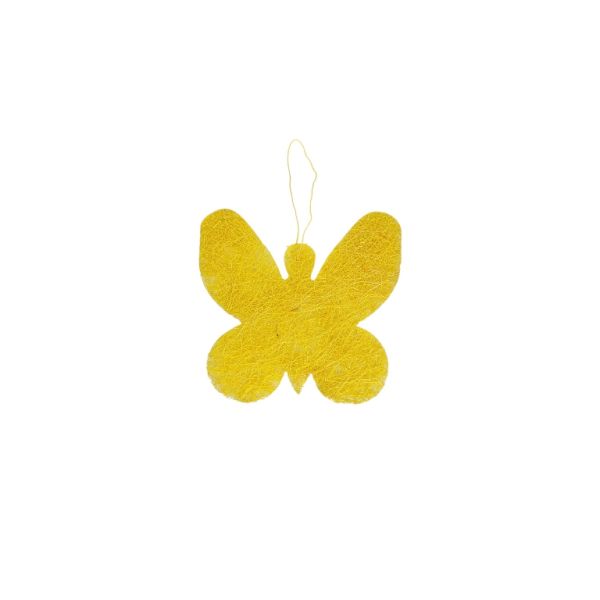 MATERIALS FOR CRAFT AND DECORATION - COCONUT GRASS FIGURES - BUTTERFLY 01 - PENDANT - 15x15x0.25cm - YELLOW-YELLOW (DARK) - 2pcs.