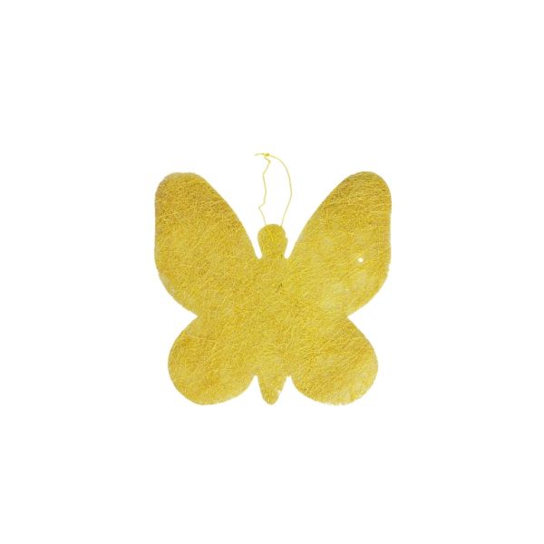 MATERIALS FOR CRAFT AND DECORATION - COCONUT GRASS FIGURES - BUTTERFLY 01 - PENDANT - 19x19x0.2cm - YELLOW (DARK)-YELLOW - 1pc.