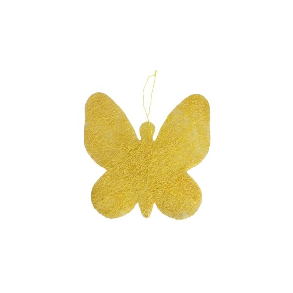 MATERIALS FOR CRAFT AND DECORATION - COCONUT GRASS FIGURES - BUTTERFLY 01 - PENDANT - 19x19x0.2cm - YELLOW (DARK)-YELLOW (LIGHT) - 1pc.