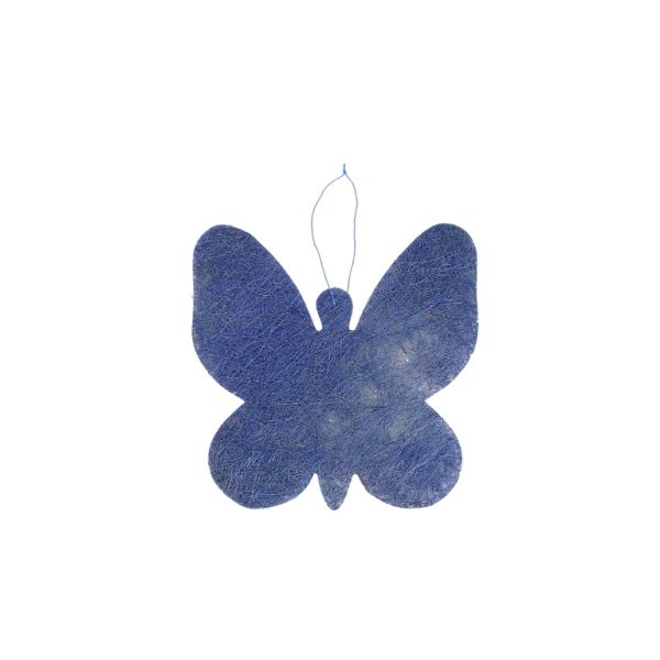 MATERIALS FOR CRAFT AND DECORATION - COCONUT GRASS FIGURES - BUTTERFLY 01 - PENDANT - 19x19x0.2cm - BLUE (DARK)-BLUE - PACKAGE 6pcs.
