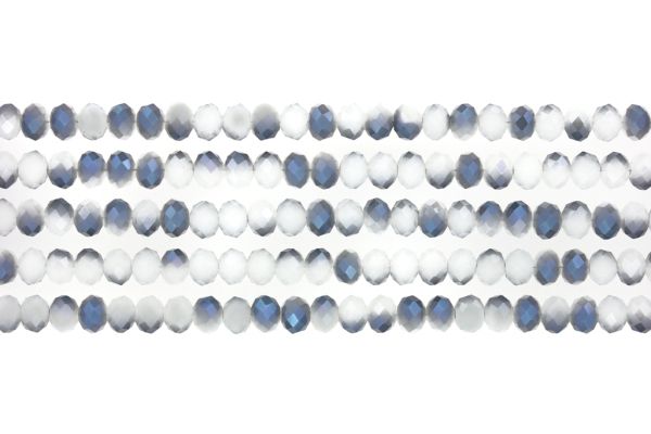 GLASS BEADS - FACETED RONDELLE CRYSTALS - 6x5mm - UV - GRAY 083 - PACKAGE (5x88pcs.) Hole-1.2mm