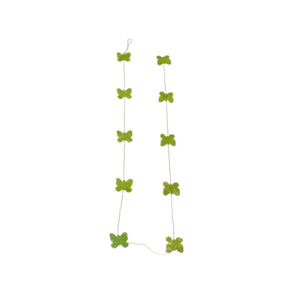 MATERIALS FOR CRAFT AND DECORATION - COCONUT GRASS FIGURES - BUTTERFLY 01 - GARLAND - 5x5x0.15cm - GREEN (LIGHT)-GREEN MILITARY - 1pc.