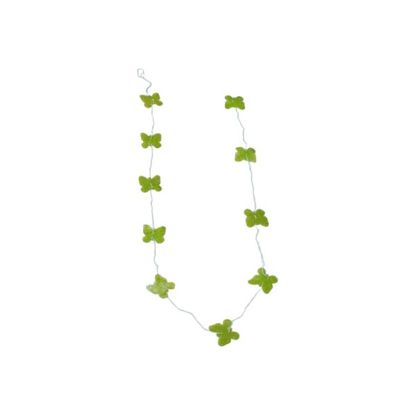 MATERIALS FOR CRAFT AND DECORATION - COCONUT GRASS FIGURES - BUTTERFLY 01 - GARLAND - 5x5x0.15cm - GREEN (LIGHT)-BLUE (LIGHT) - 1pc.