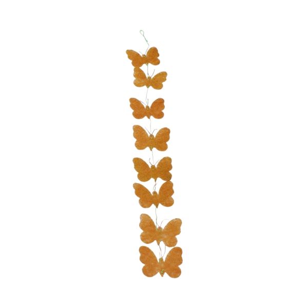MATERIALS FOR CRAFT AND DECORATION - COCONUT GRASS FIGURES - BUTTERFLY 02 - GARLAND - 11x10x0.25cm - BROWN-GREEN (DARK) - 1pc.