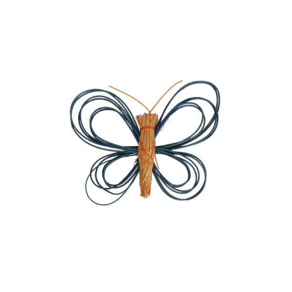 MATERIALS FOR CRAFT AND DECORATION - COCONUT GRASS FIGURES - BUTTERFLY 03 - 18x15x2.5cm - TURQUOISE (DARK)-ORANGE - PACKAGE 6pcs.