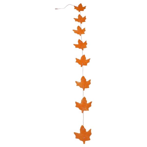 MATERIALS FOR CRAFT AND DECORATION - COCONUT GRASS FIGURES - LEAF 01 - GARLAND - 10x12x0.2cm - ORANGE-PINK - 1pc.