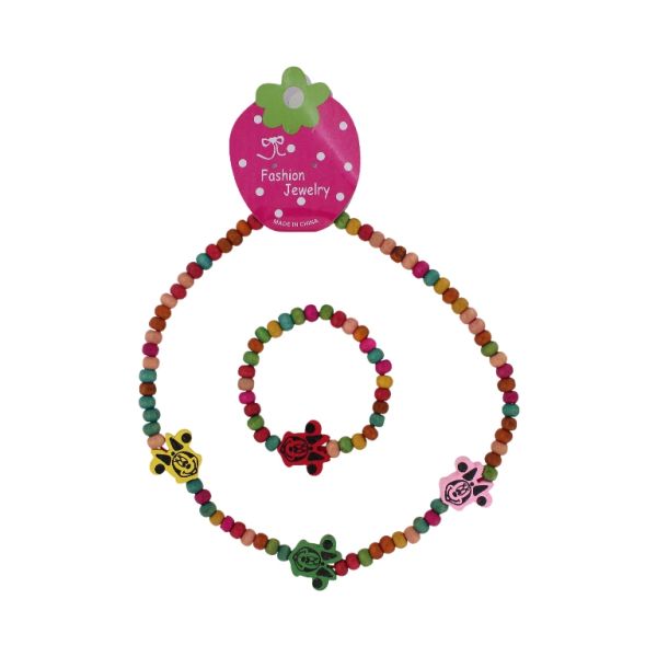 БИЖУТЕРИЯ - КОМПЛЕКТ - ЕЛАСТИЧЕН - ДЪРВЕНИ МЪНИСТА - МИНИ МАУС S94 - МИКС Т. - ПАКЕТ (6 компл.)