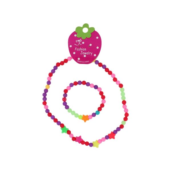 JEWELRY - SET - ELASTIC - PLASTIC BALLS - STAR S79 - MIX - PACKAGE (6 sets)
