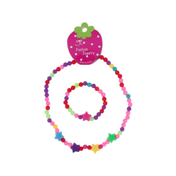 JEWELRY - SET - ELASTIC - PLASTIC BALLS - STAR S80 - MIX - PACKAGE (6 sets)