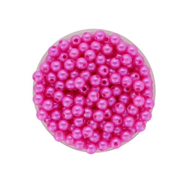 ПЛАСТМАСОВИ ПЕРЛИ - ТОПЧЕ - 5мм ЦИКЛАМА СВ. 112 - ПАКЕТ 500 гр. Отвор-1.7мм (9050 бр.)