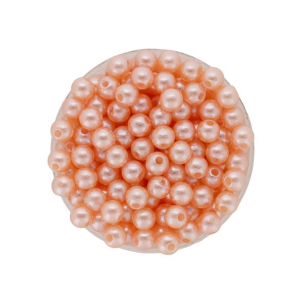 ПЛАСТМАСОВИ ПЕРЛИ - ТОПЧЕ - 6мм ОРАНЖЕВО СВ. 114 - 50 гр. Отвор-1.7мм (490 бр.)