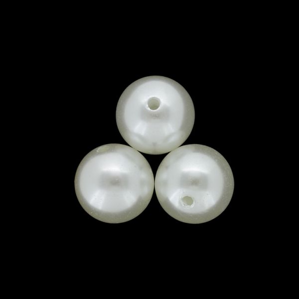 ACRYLIC IMITATION PLASTIC PEARLS - BALL - 20mm ECRU 66 - 50g Hole-2.5mm (12pcs.)