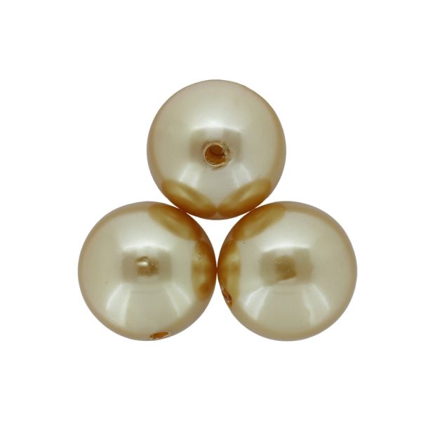 ACRYLIC IMITATION PLASTIC PEARLS - BALL - 24mm GOLD 25 - 50g Hole-2.5mm (6pcs.)