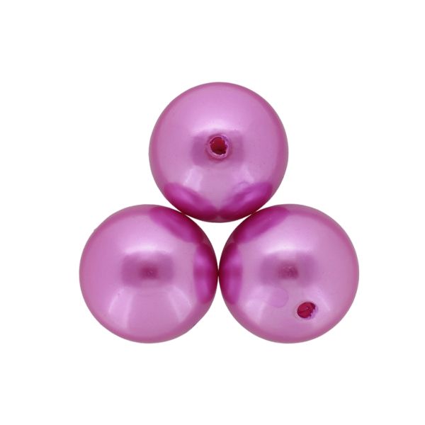 ACRYLIC IMITATION PLASTIC PEARLS - BALL - 24mm ROSE DUST 92 - 50g Hole-2.5mm (7pcs.)
