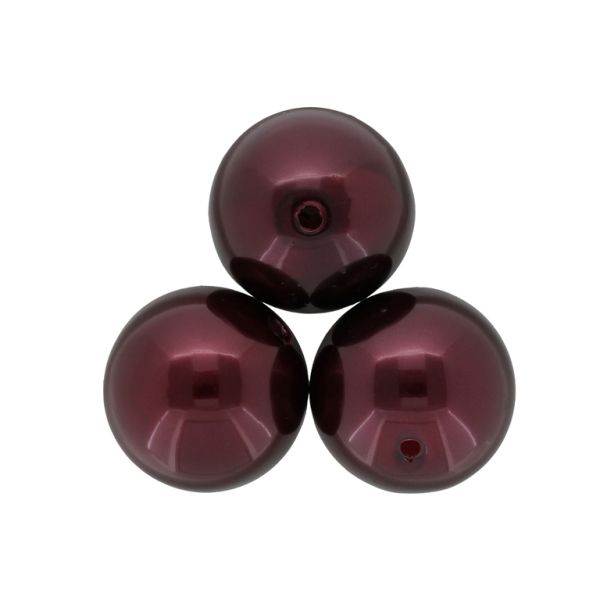 ACRYLIC IMITATION PLASTIC PEARLS - BALL - 25mm BORDEAUX 79 - 50g Hole-2.5mm (6pcs.)
