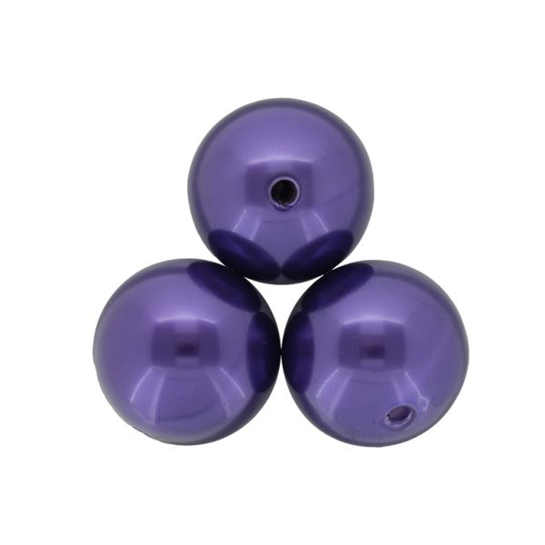 ACRYLIC IMITATION PLASTIC PEARLS - BALL - 25mm PURPLE (DARK) 117 - 50g Hole-2.5mm (6pcs.)