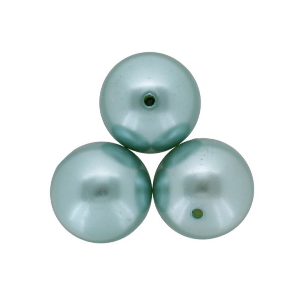ACRYLIC IMITATION PLASTIC PEARLS - BALL - 25mm MINT 123 - 50g Hole-2.4mm (6pcs.)