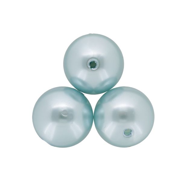 ACRYLIC IMITATION PLASTIC PEARLS - BALL - 25mm BLUE (LIGHT)122 - 50g Hole-3.5mm (6pcs.)