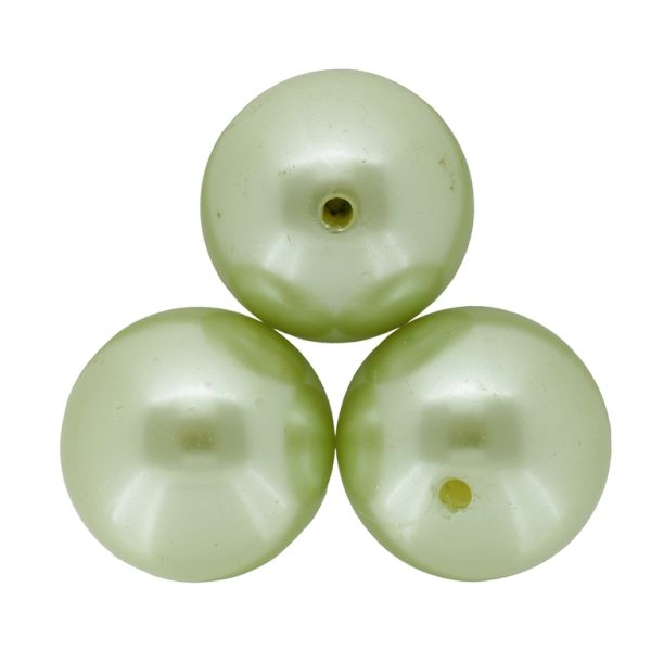 ACRYLIC IMITATION PLASTIC PEARLS - BALL - 30mm GREEN (LIGHT) 125 - 50g Hole-2.8mm (3pcs.)