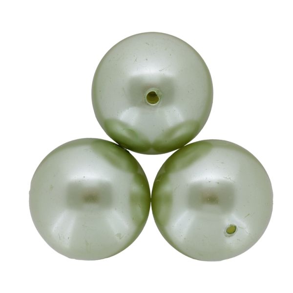 ACRYLIC IMITATION PLASTIC PEARLS - BALL - 30mm GREEN (LIGHT) 126 - 50g Hole-2.8mm (3pcs.)