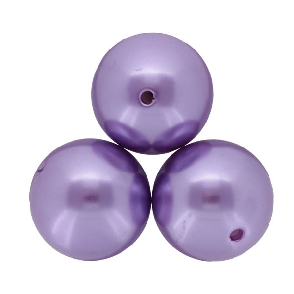 ACRYLIC IMITATION PLASTIC PEARLS - BALL - 30mm PURPLE 124 - 50g Hole-2.8mm (3pcs.)