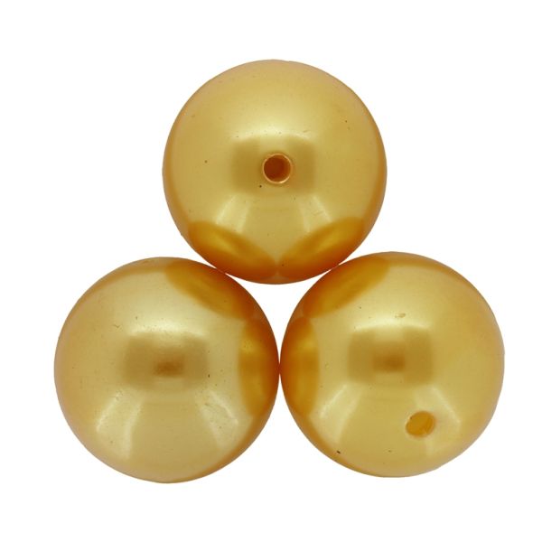 ACRYLIC IMITATION PLASTIC PEARLS - BALL - 30mm ORANGE 84 - 50g Hole-3.5mm (3pcs.)