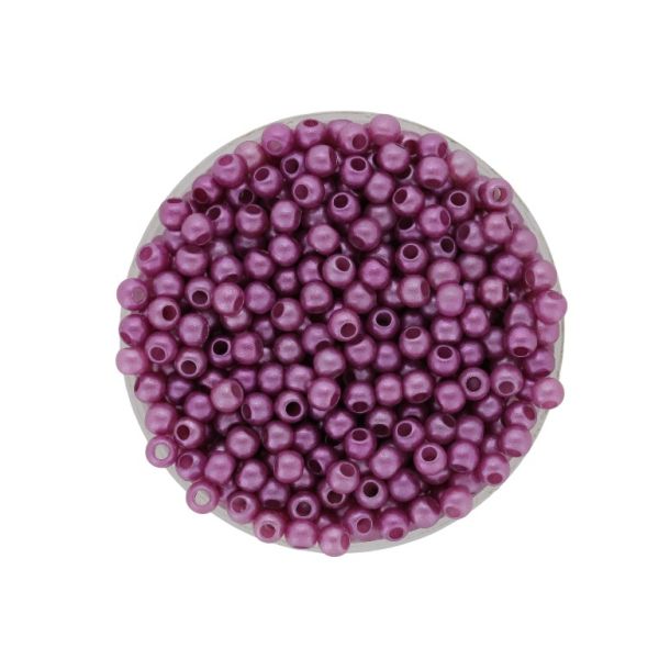 ПЛАСТМАСОВИ ПЕРЛИ МАТИРАНИ - ТОПЧЕ - 4мм ПЕПЕЛ ОТ РОЗИ 109 - ПАКЕТ 500 гр. Отвор-1.7мм (20800 бр.)