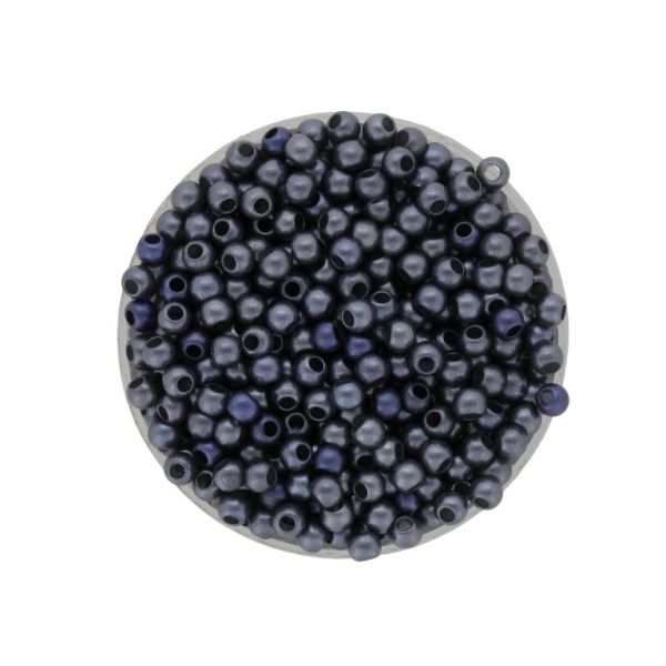 ПЛАСТМАСОВИ ПЕРЛИ МАТИРАНИ - ТОПЧЕ - 4мм СИВО Т.-МИКС 111 - ПАКЕТ 500 гр. Отвор-1.7мм (20100 бр.)