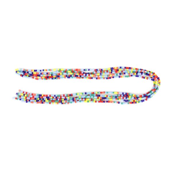 GLASS BEADS - CRYSTALS - CUBE 3х3mm - OPAQUE - MIX - STRING (180pcs.) Hole-0.8mm