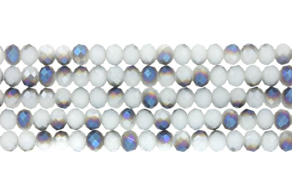 GLASS BEADS - FACETED RONDELLE CRYSTALS - 8x6mm - UV - GRAY 083 - PACKAGE (5x66pcs.) Hole-1.5mm