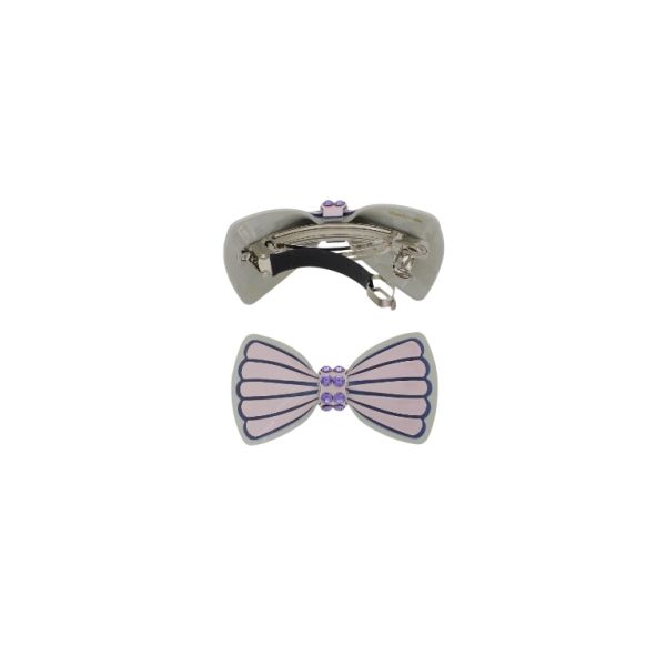 БИЖУТЕРИЯ - ШНОЛА ЗА КОСА СЪС СТЪКЛЕНИ КРИСТАЛИ SH095 - ПАНДЕЛКА - 8.5х4.6х2.5см СИВО-СИНЬО Т.-РОЗОВО - ПАКЕТ 2 бр.