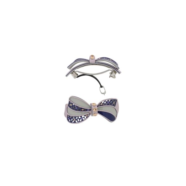 БИЖУТЕРИЯ - ШНОЛА ЗА КОСА СЪС СТЪКЛЕНИ КРИСТАЛИ SH098 - ПАНДЕЛКА - 8.1х4.5х3.6см ЛИЛАВО СВ.-ЛИЛАВО Т.-СИВО - 1 бр.