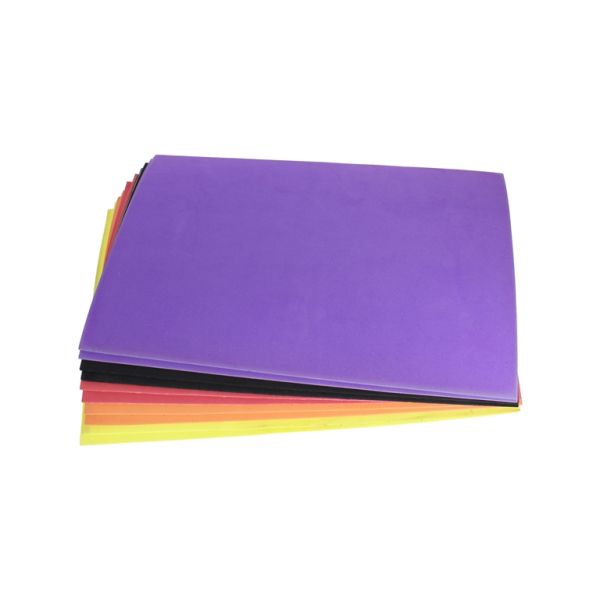 MATERIALS FOR CRAFT AND DECORATION - PAPER FOR DECORATION - FOAM SHEET - SELF-ADHESIVE BACK - 19x30cm - MIX 02 - SECOND-RATE - PACKAGE 10pcs. Thickness -1.8mm