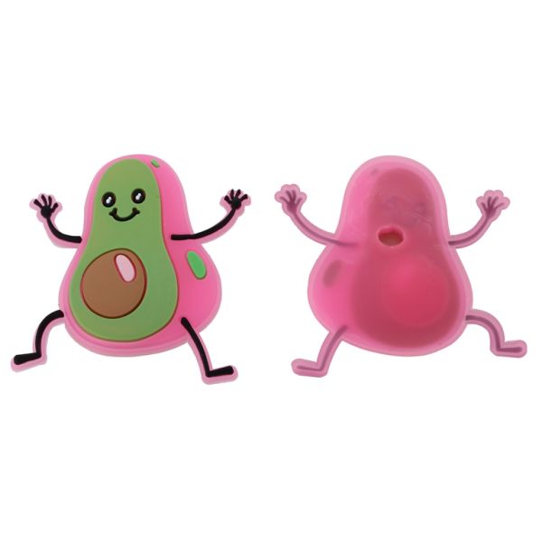 ПЛАСТМАСОВИ МЪНИСТА - ГУМЕНИ 3D - ЗА ЗАЛЕПВАНЕ - АВОКАДО 07 - 65х72х3мм РОЗОВО Т.-ЗЕЛЕНО-КАФЯВО - 4 бр.