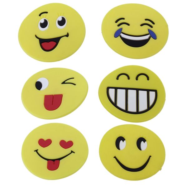 ПЛАСТМАСОВИ МЪНИСТА - ГУМЕНИ 3D - ЗА ЗАЛЕПВАНЕ - ЕМОТИКОН МИКС 01 - 60х2мм ЖЪЛТО-ЧЕРНО-БЯЛО - ПАКЕТ 20 бр.