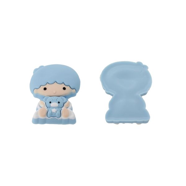 ПЛАСТМАСОВИ МЪНИСТА - ГУМЕНИ 3D - ЗА ЗАЛЕПВАНЕ - МОМИЧЕ 23 С МЕЧЕ - 38х53х10мм СИНЬО-ЕКРЮ-БЯЛО - ПАКЕТ 10 бр.