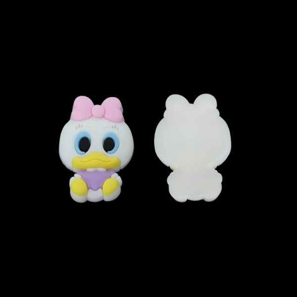 ПЛАСТМАСОВИ МЪНИСТА - ГУМЕНИ 3D - ЗА ЗАЛЕПВАНЕ - ПАТЕ ДЕЙЗИ 03 - 33х56х7мм БЯЛО-РОЗОВО-ЖЪЛТО - 2 бр.