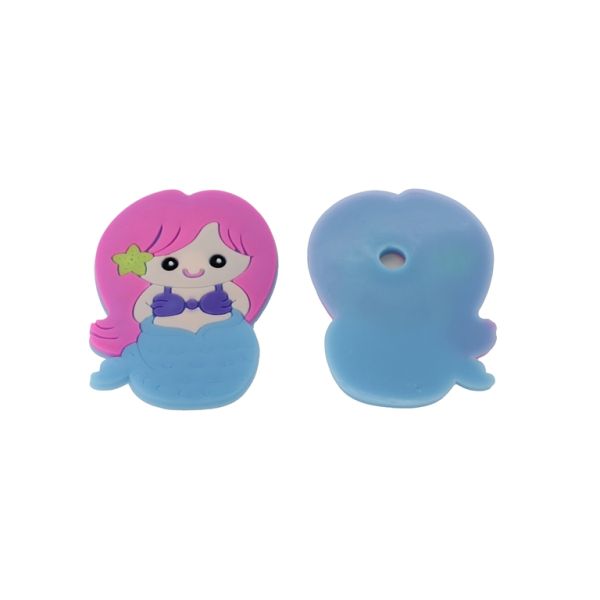 ПЛАСТМАСОВИ МЪНИСТА - ГУМЕНИ 3D - ЗА ЗАЛЕПВАНЕ - РУСАЛКА 02 - 43х60х3мм РОЗОВО-СИНЬО-ЛИЛАВО - ПАКЕТ 20 бр.