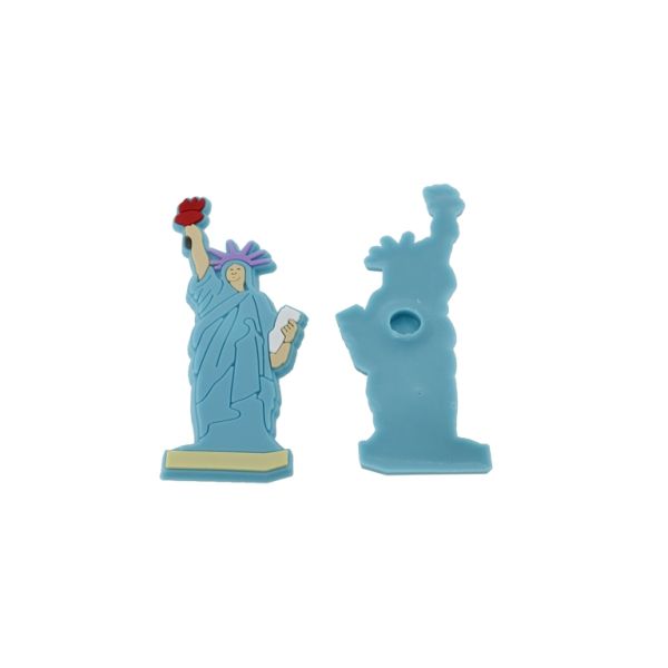 ПЛАСТМАСОВИ МЪНИСТА - ГУМЕНИ 3D - ЗА ЗАЛЕПВАНЕ - СТАТУЯ НА СВОБОДАТА 01 - 62х76х3мм СИНЬО-ЧЕРВЕНО-ЕКРЮ - ПАКЕТ 40 бр.