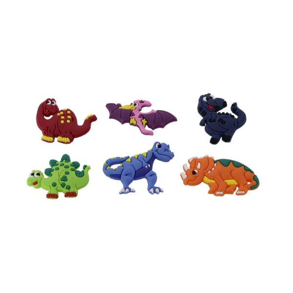 ПЛАСТМАСОВИ МЪНИСТА - ГУМЕНИ 3D - ЗА ЗАЛЕПВАНЕ - ДИНОЗАВРИ МИКС 01 - 30х25х3мм МИКС - 10 бр.