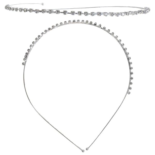 БИЖУТЕРИЯ - АКСЕСОАР ЗА КОСА - ДИАДЕМА С КРИСТАЛИ D037 - МЕТАЛ И СТЪКЛО - НИКЕЛ И БЯЛО - ПАКЕТ 6 бр.