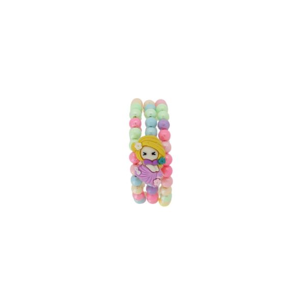 JEWELRY - CHILDREN'S BRACELET - MEMORY WIRE AND PLASTIC - RAPUNZEL G169 - YELLOW-PURPLE-MIX - 1pc.