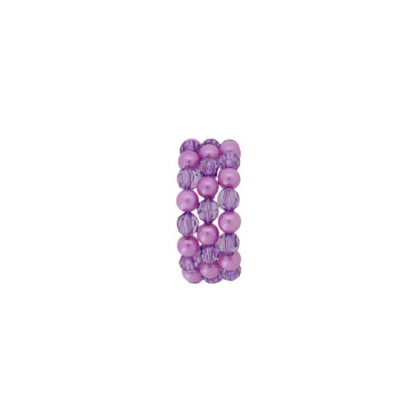 JEWELRY - CHILDREN'S BRACELET - MEMORY WIRE AND PLASTIC - BALL G174 - PURPLE (DARK)-PURPLE - PACKAGE 12pcs.